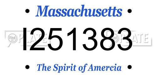 I251383 Massachusetts License Plate