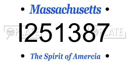 I251387 Massachusetts License Plate