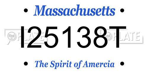 I25138T Massachusetts License Plate
