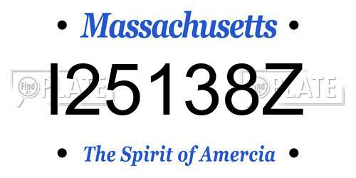 I25138Z Massachusetts License Plate