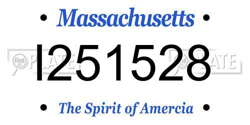 I251528 Massachusetts License Plate