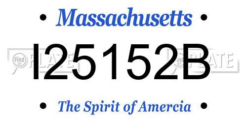 I25152B Massachusetts License Plate