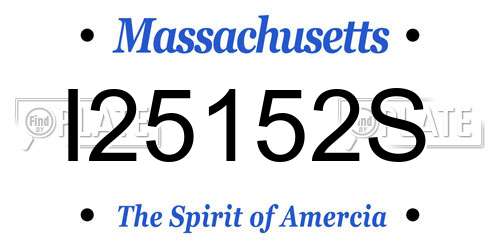 I25152S Massachusetts License Plate