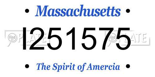 I251575 Massachusetts License Plate