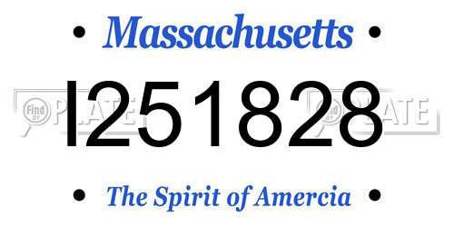 I251828 Massachusetts License Plate