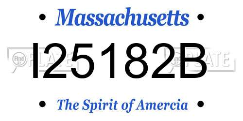 I25182B Massachusetts License Plate