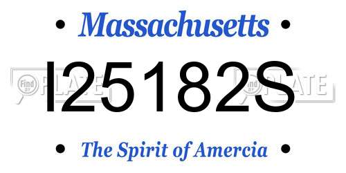 I25182S Massachusetts License Plate