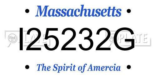 I25232G Massachusetts License Plate