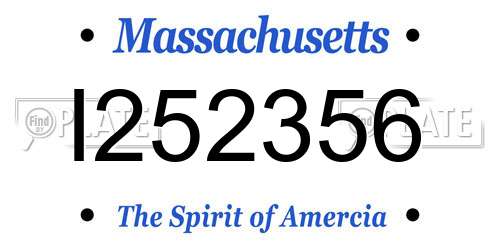 I252356 Massachusetts License Plate