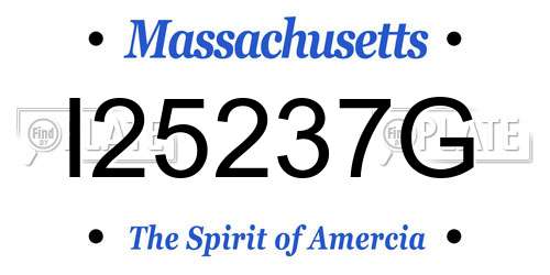 I25237G Massachusetts License Plate
