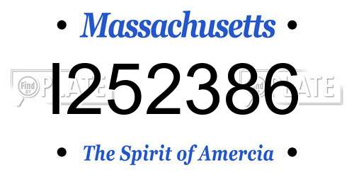 I252386 Massachusetts License Plate