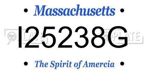 I25238G Massachusetts License Plate