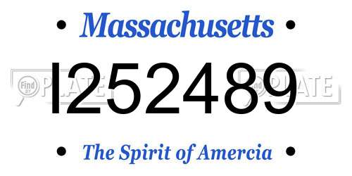I252489 Massachusetts License Plate