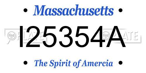 I25354A Massachusetts License Plate