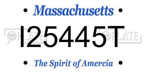 I25445T Massachusetts License Plate