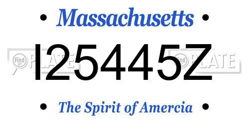 I25445Z Massachusetts License Plate
