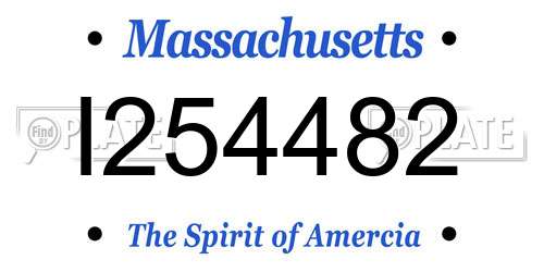 I254482 Massachusetts License Plate