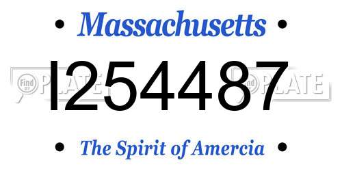 I254487 Massachusetts License Plate