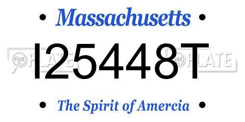 I25448T Massachusetts License Plate