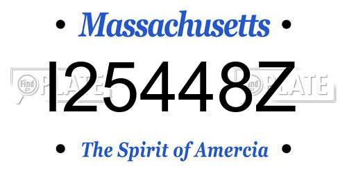 I25448Z Massachusetts License Plate