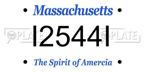 I2544I Massachusetts License Plate