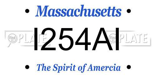 I254AI Massachusetts License Plate