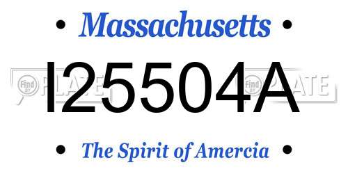 I25504A Massachusetts License Plate