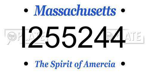 I255244 Massachusetts License Plate