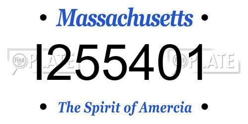 I255401 Massachusetts License Plate