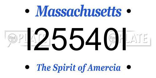 I25540I Massachusetts License Plate