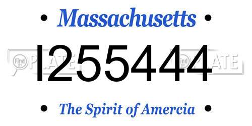 I255444 Massachusetts License Plate
