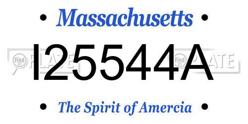 I25544A Massachusetts License Plate