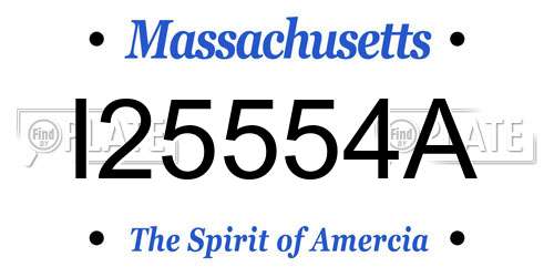 I25554A Massachusetts License Plate