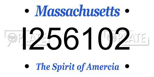 I256102 Massachusetts License Plate
