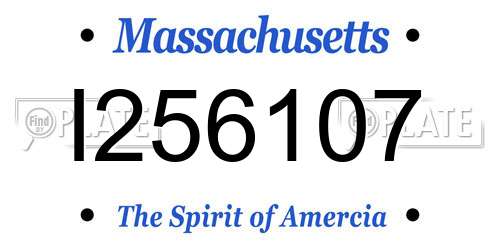 I256107 Massachusetts License Plate