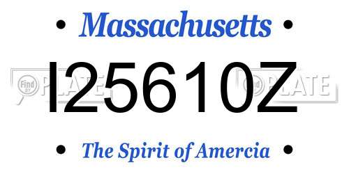I25610Z Massachusetts License Plate