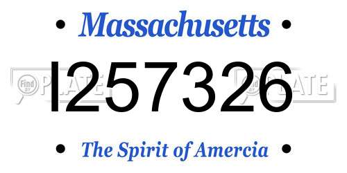 I257326 Massachusetts License Plate