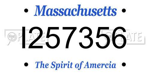 I257356 Massachusetts License Plate