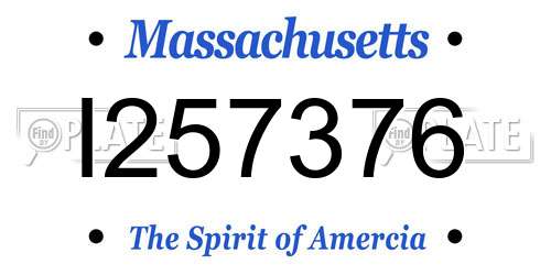 I257376 Massachusetts License Plate
