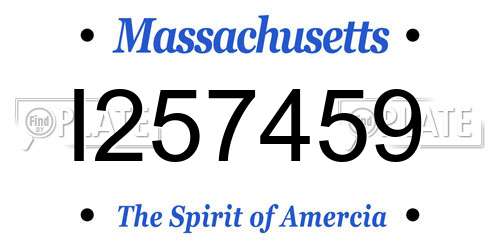 I257459 Massachusetts License Plate