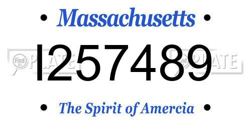 I257489 Massachusetts License Plate