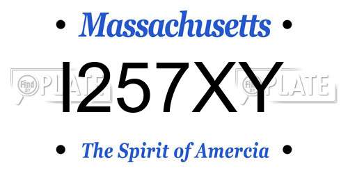 I257XY Massachusetts License Plate