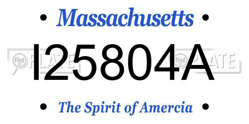 I25804A Massachusetts License Plate