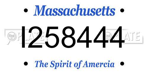 I258444 Massachusetts License Plate