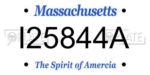 I25844A Massachusetts License Plate
