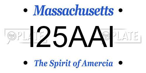 I25AAI Massachusetts License Plate