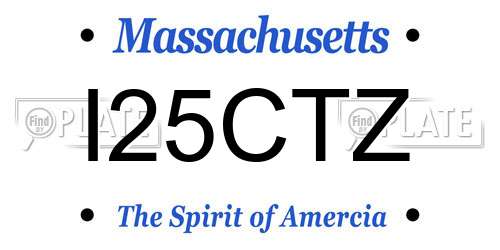 I25CTZ Massachusetts License Plate