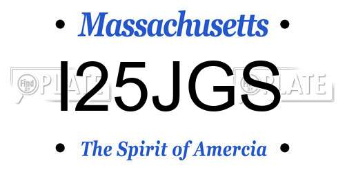 I25JGS Massachusetts License Plate
