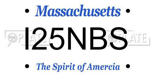 I25NBS Massachusetts License Plate
