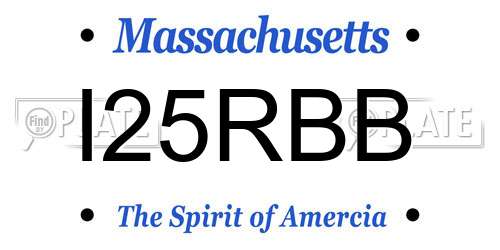 I25RBB Massachusetts License Plate
